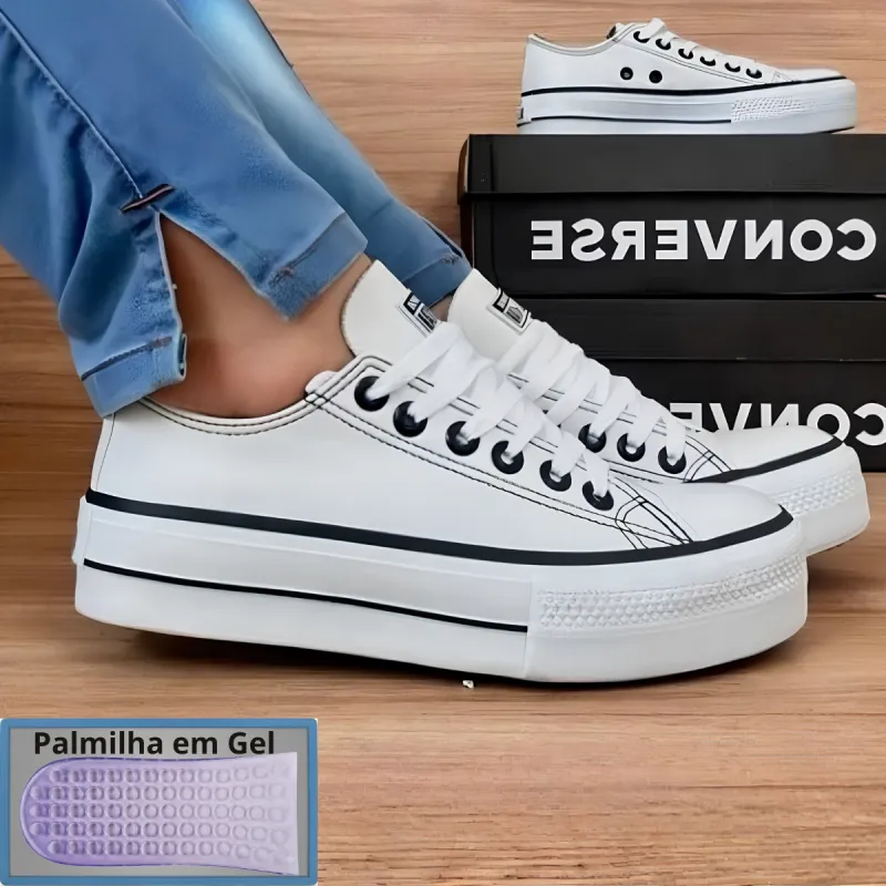 Foto de All Star Plataforma Couro Gel