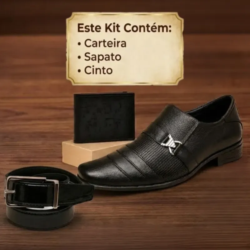 Foto de Kit 02 Sapato, Carteira e Cinto