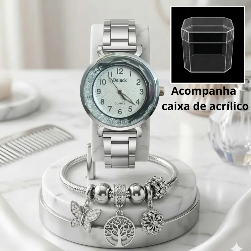 Relógio Feminino + Pulseira